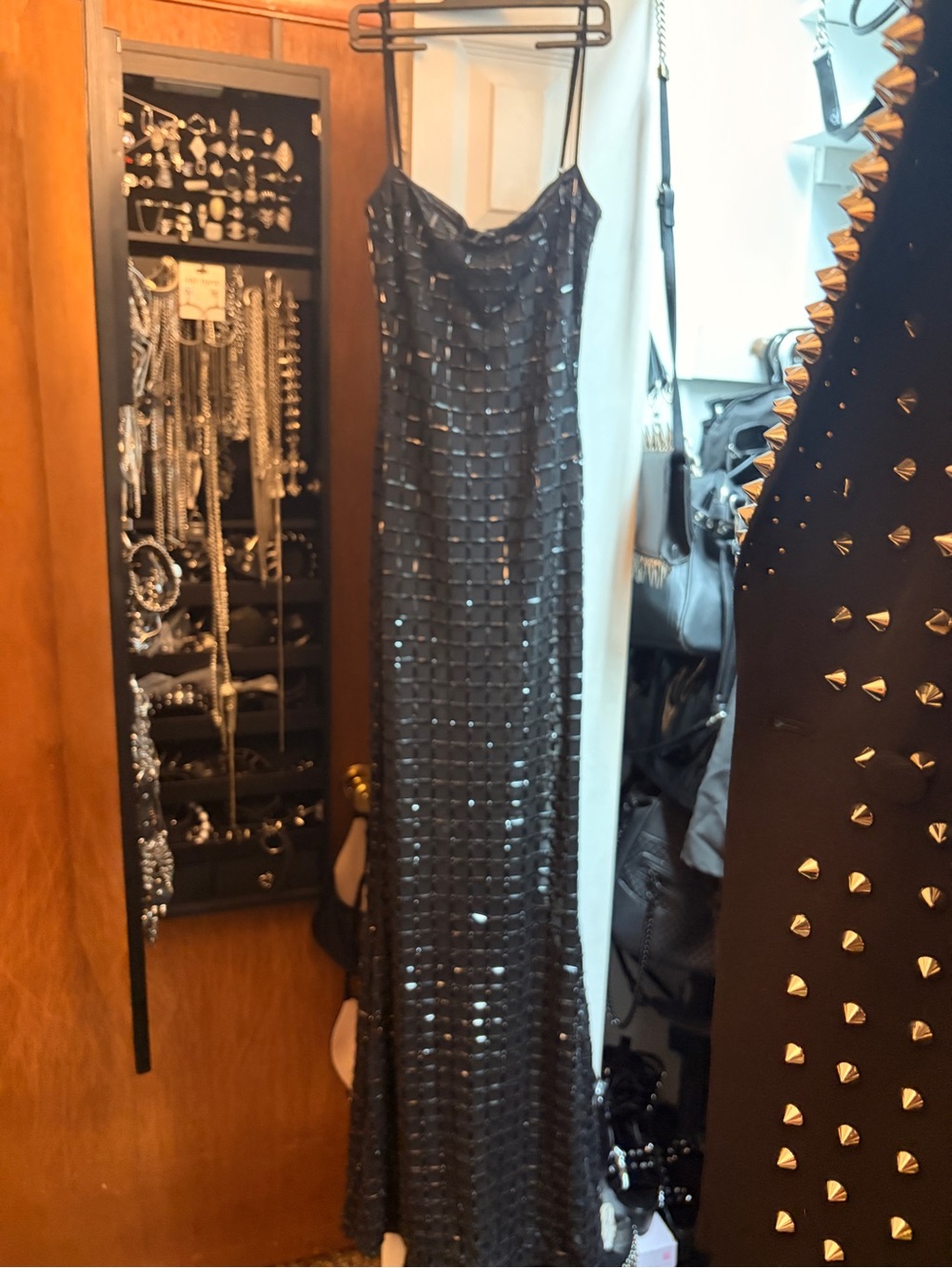 AKIRA Black Sheer Maxi Dress with Thin Straps - Picture 3 of 5